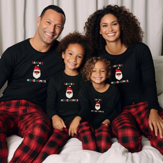 Ho Ho Homies Diverse Santa Matching Xmas Pajama Set for wholesale by Differently Gifted