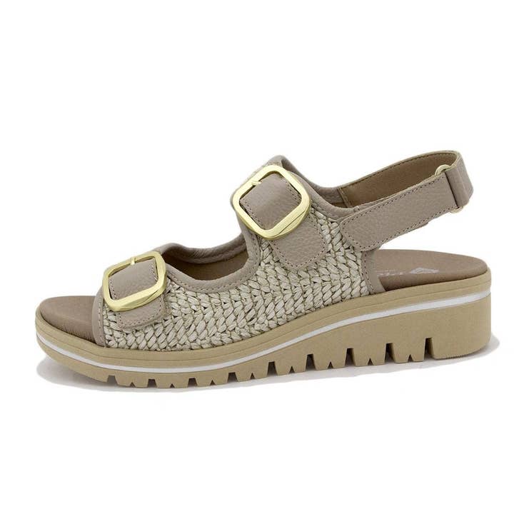 Sandale Semelle Amovible Tressée Vison 250789 pour la vente par PieSanto