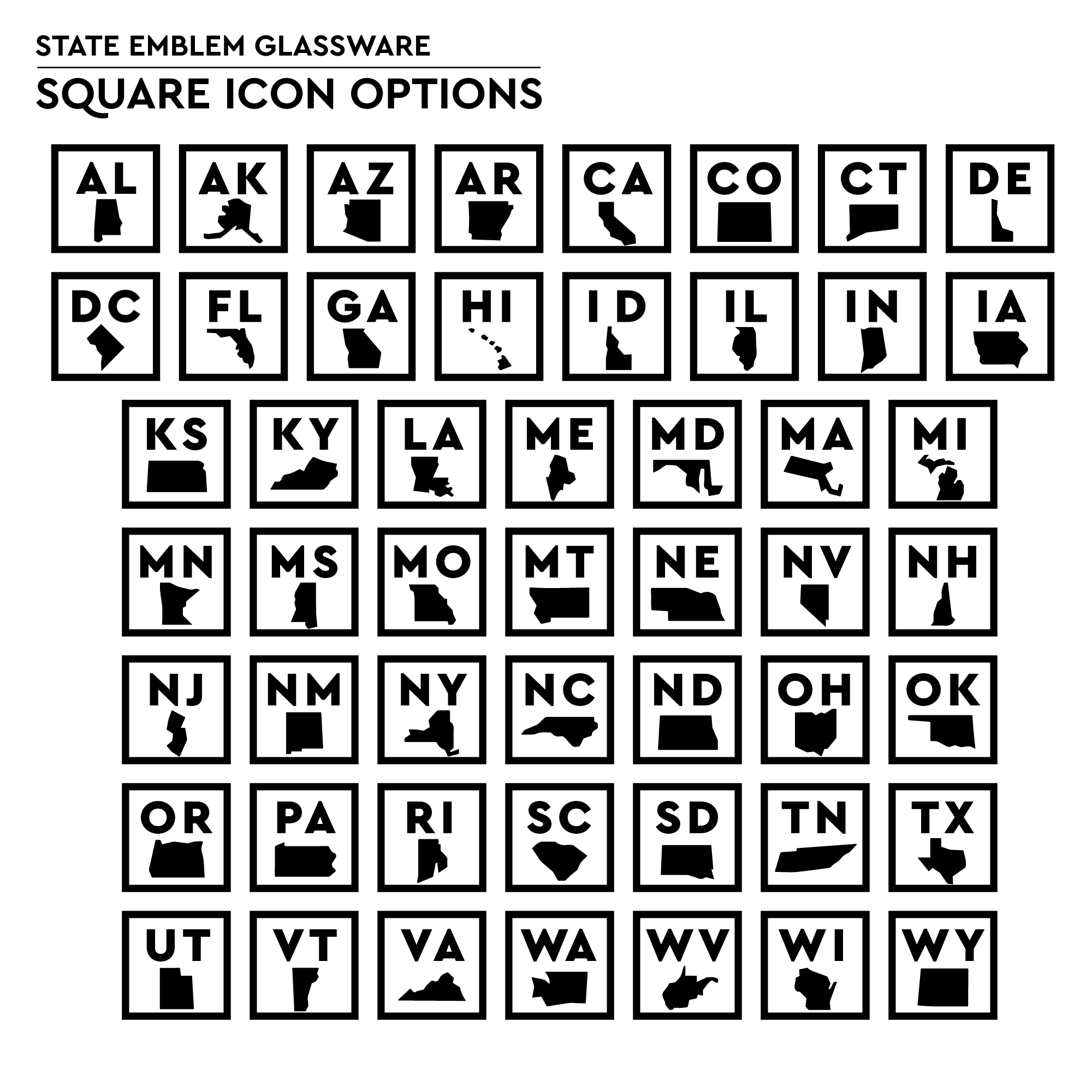 Well Told - Wholesale Coffee Mug - State Emblems - Etched Glass Tea / Coffee Mug - 13 oz0