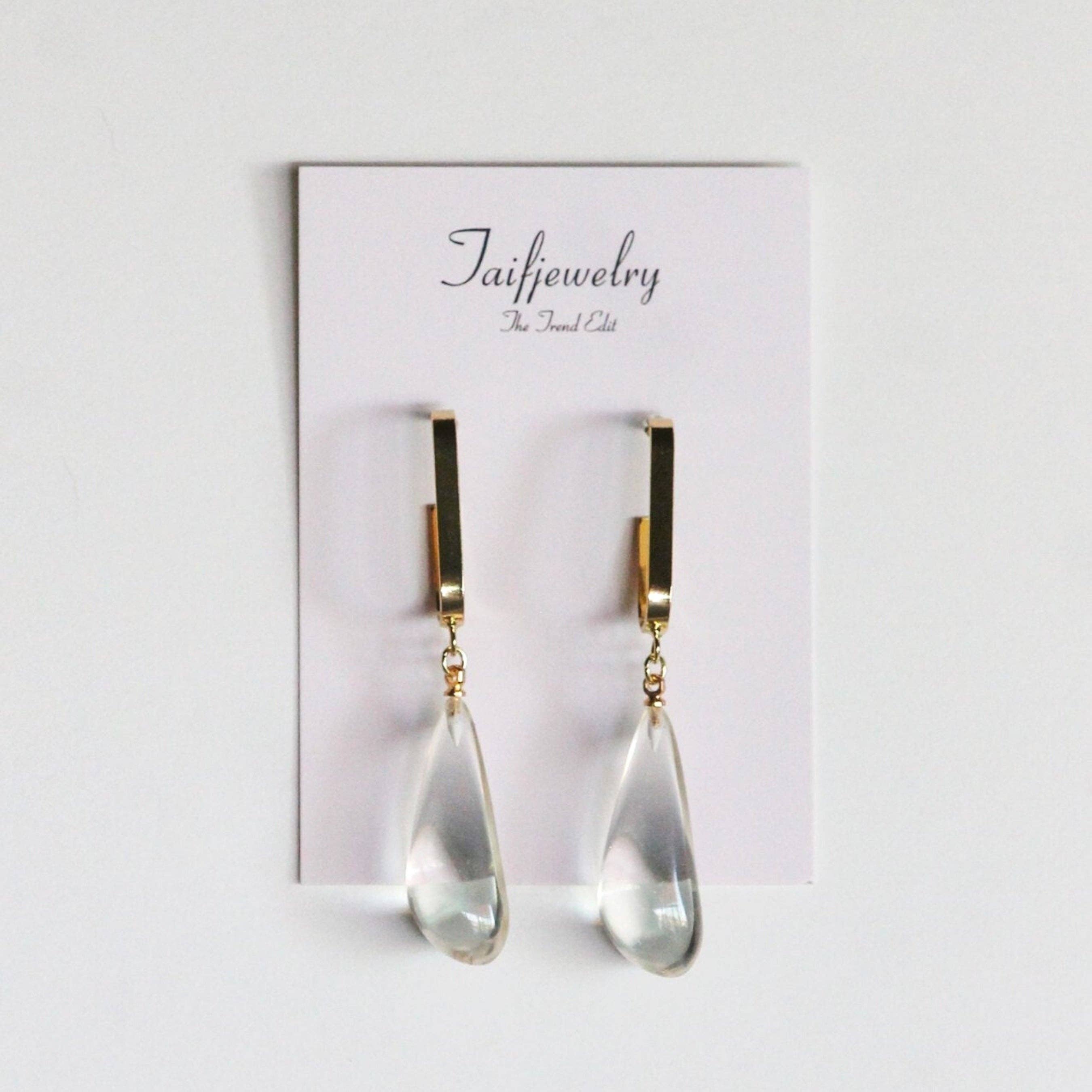 TaifJewely - Wholesale Dangle Earrings - TEAR-DROP RESIN HOOP EARRINGS.10