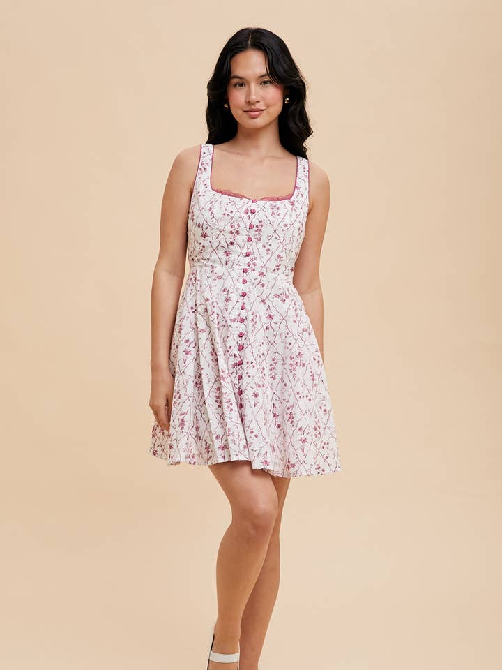 COTTON CONTRAST SKATER MINI DRESS for wholesale by In Loom