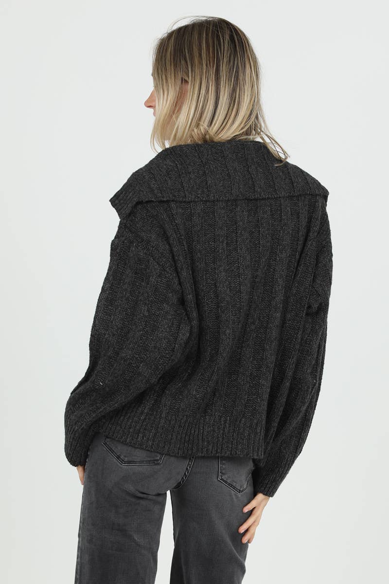 ANGIE - Vendita all'ingrosso Maglione tricot - Donna - PULLOVER CON SCOLLO A V IN MAGLIA A COSTINE XHP61-ASIS10