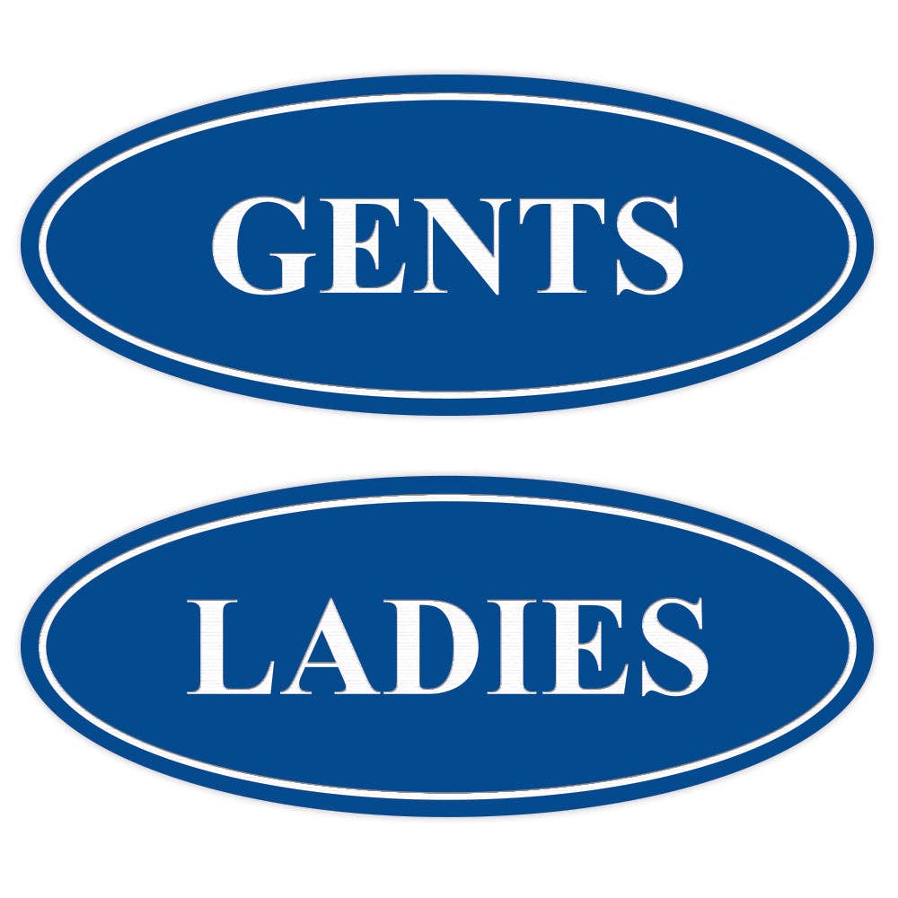 All Quality – wholesale Skylt – Ovala damskyltar för HERR toalettskyltar - 2-pack2