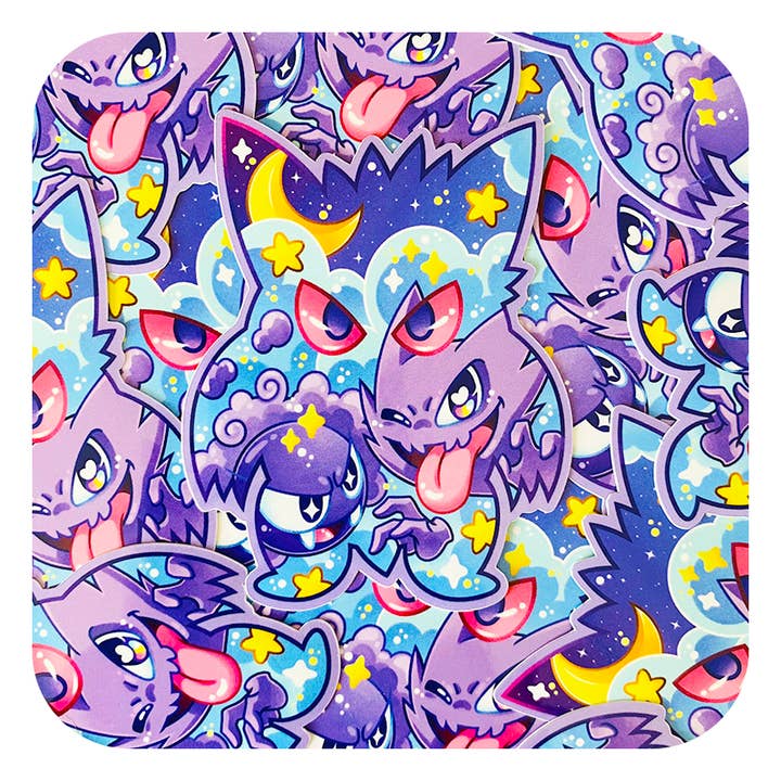 Autocolante Vinil Brilhante Silhueta Gengar Oversized por atacado de Gilles Bone Illustrations