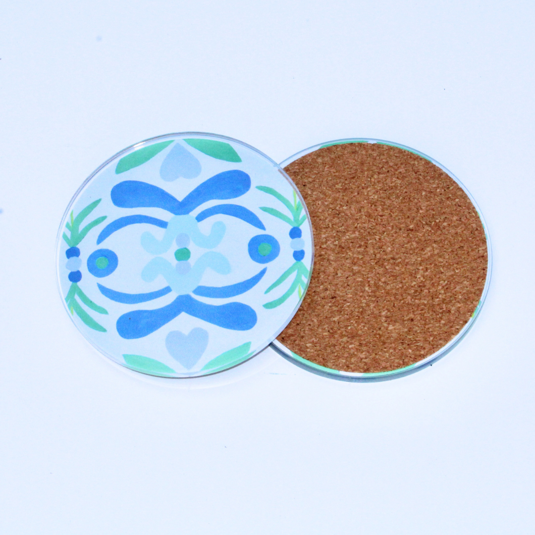 Jeanne Player Fine Art - Wholesale Coasters - Nantucket Coasters Set of 4, Coastal Blue and Green Coasters3