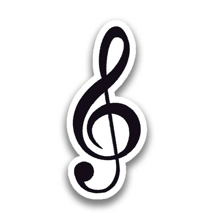 Stick With Finn – Adesivos para telefone e portátil por atacado – Adesivo Treble Clef