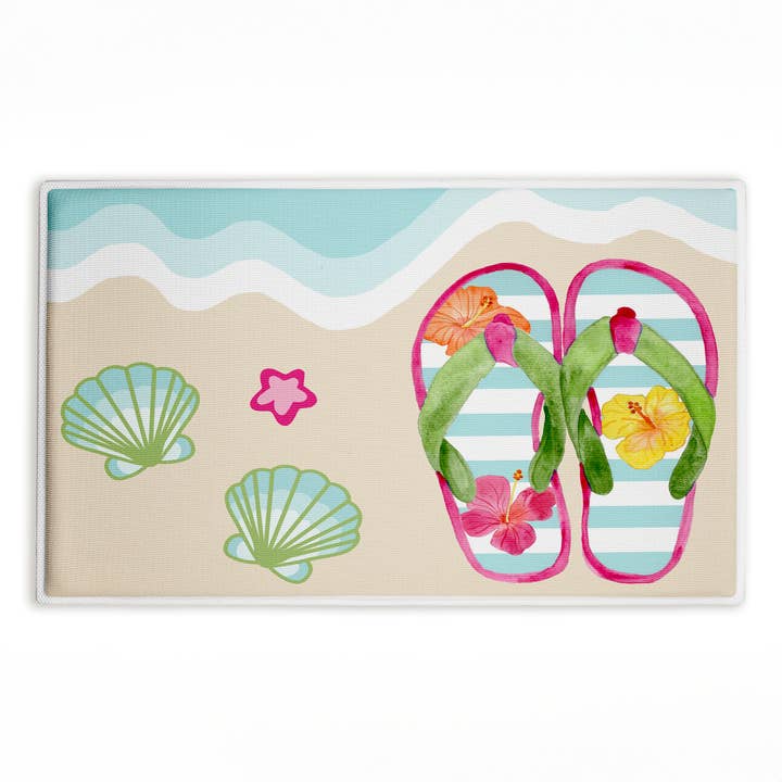 Flip Flops on Beach Shore Bath Mat, 30x18 and other Purchase Wholesale tidewater flip flops. Free Returns & Net 60 Terms on Faire trending on Faire.
