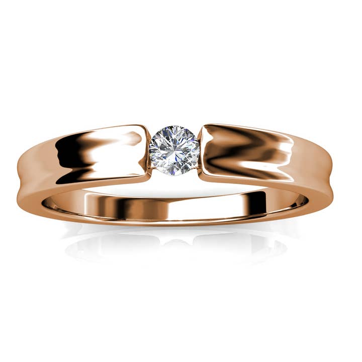 CARALI / MYC Paris – Engroshandel Solitairering – Simplicity Ring - Rosaguld og Krystal2