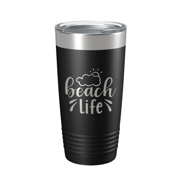 Beach Life Tumbler Sunshine Travel Mug Insulated Laser Engraved Coffee Cup 20 oz for wholesale by CarveBright