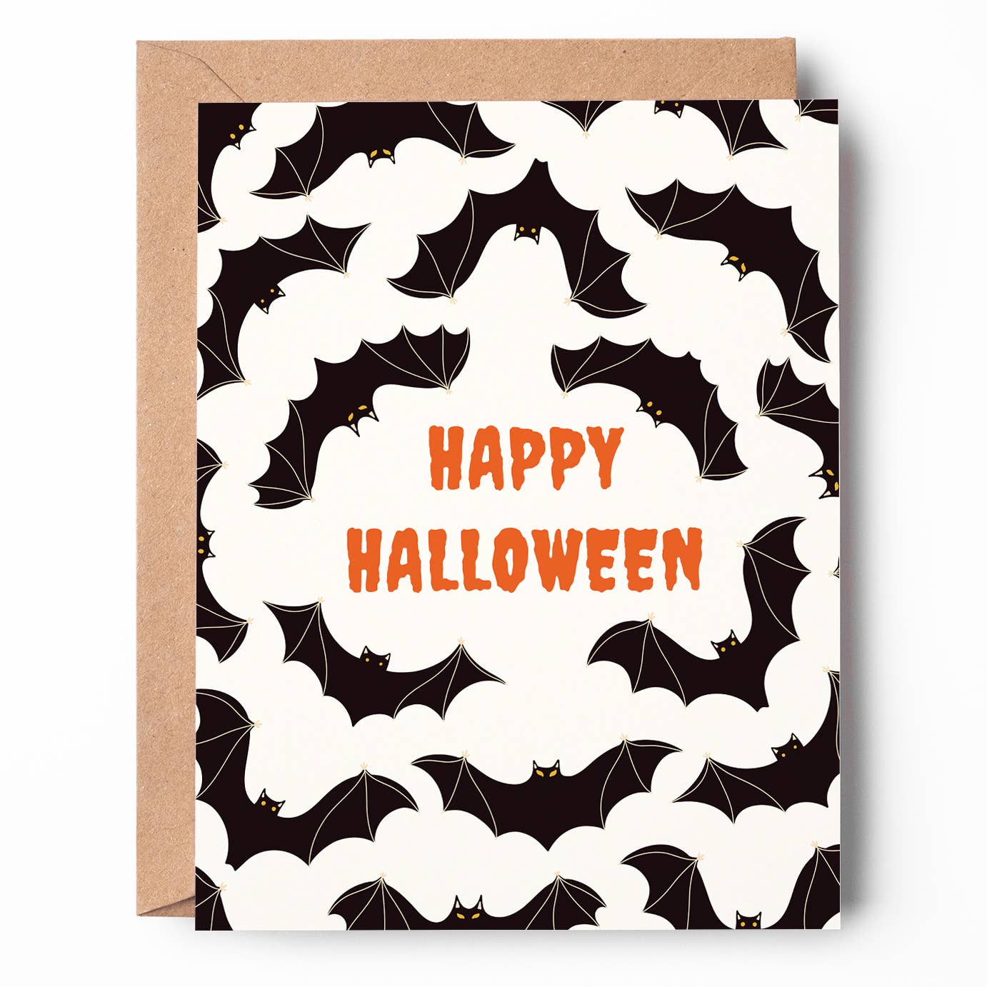 Oakwind Hollow - Vente Cartes d'Halloween - Carte de vœux Halloween Bats HW04 Spooky Happy Halloween0