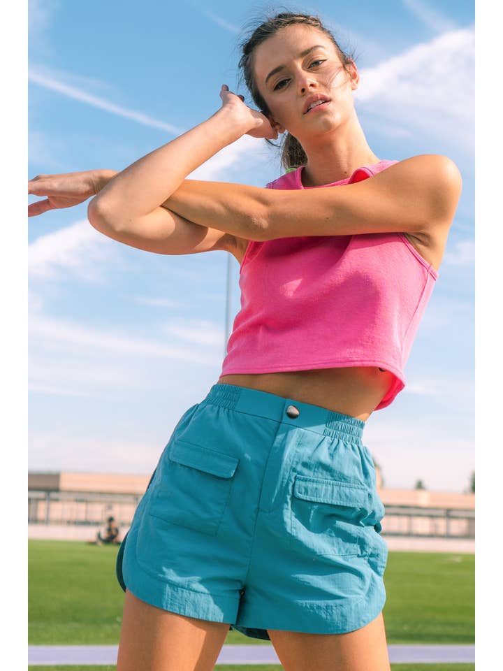 VERY J - Wholesale Athletic Shorts - Women's - NP70131-High Waisted Active Shorts