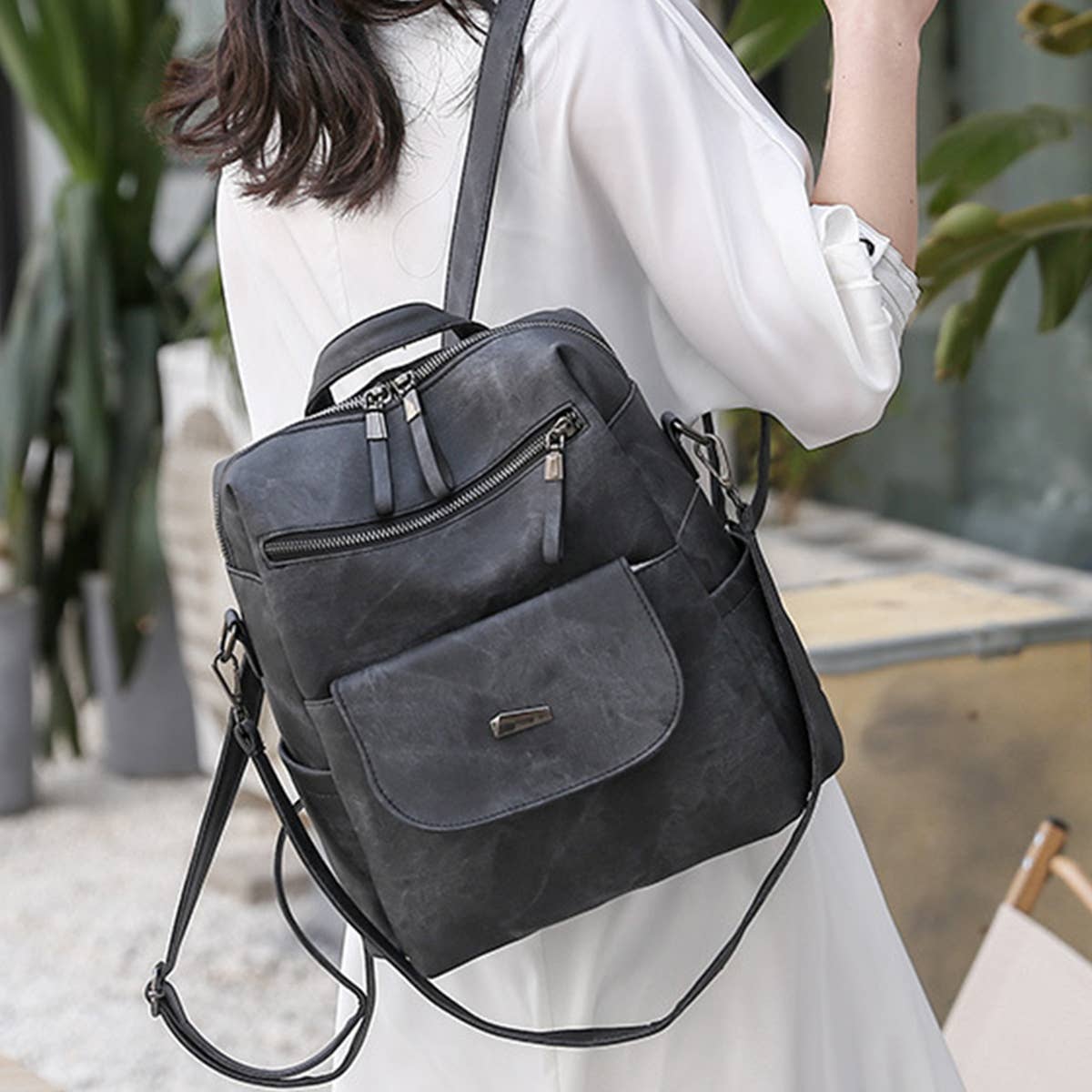 ACCITY - Wholesale Backpack - Women's - WOMEN BACKPACK FASHION LEATHER TRAVEL SHOULDER BAGS_CWAB07305