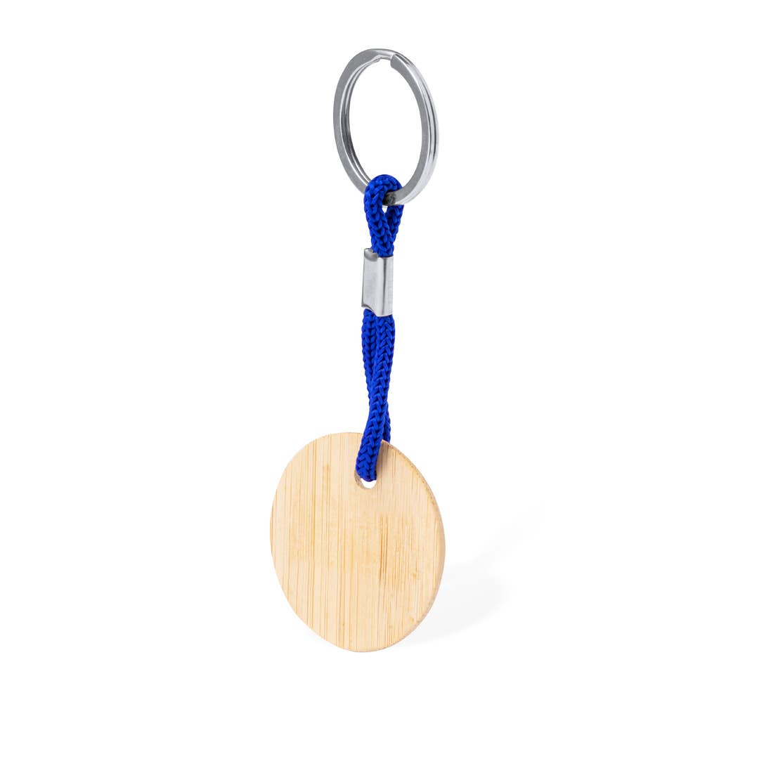 Fustik - Wholesale Keychain - Unisex - Round bamboo keychain with colorful cord5