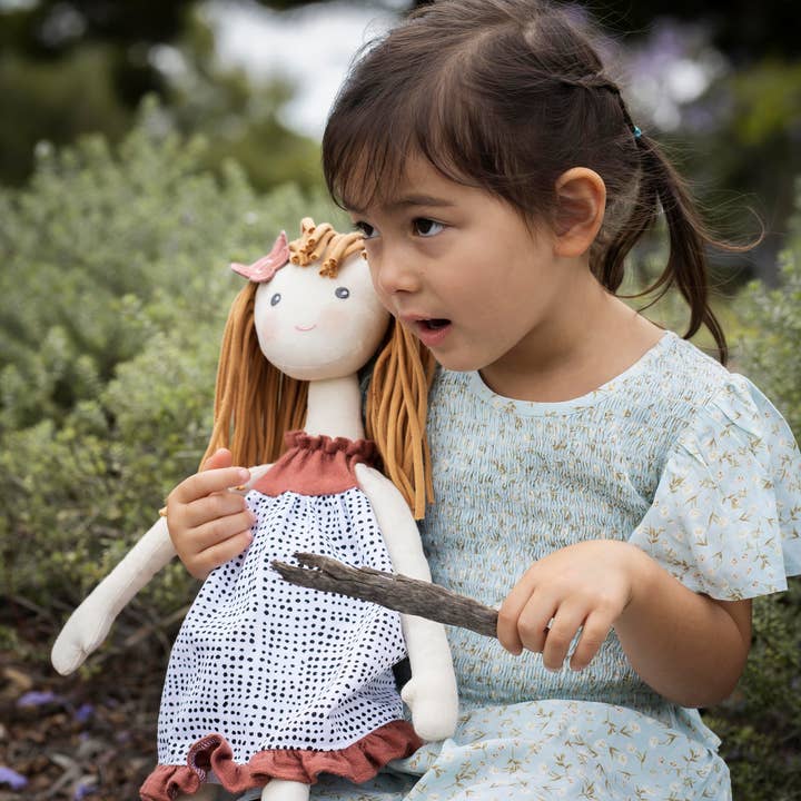 Tikiri Toys LLC - Wholesale Doll - Kids - Amber Doll in Black & White Printed Dress1