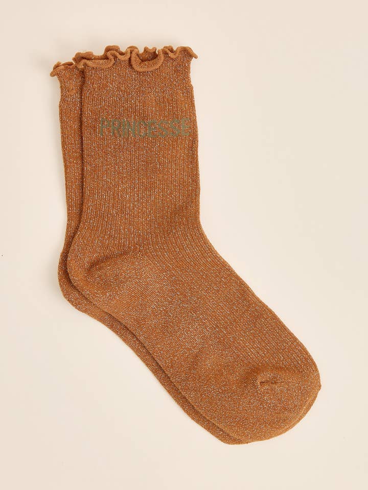 Glittriga kanelstrumpor PRINSESSA guld Komfort | Komfort & Stil för wholesale av Voguette Paris