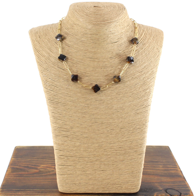 Pretty Persuasions - Vendita all'ingrosso Collane a catena e maglie - N24057 Collana a catena in acciaio inossidabile con trifoglio1