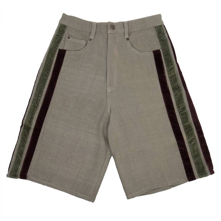 Official Store - Wholesale Shorts - Men's - Tan Striped Mn's Skater Shorts