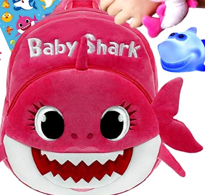 AnimeKuji - Wholesale Backpack - Kids - Baby Shark Toddler Mini Backpack Plush Toy Pink1
