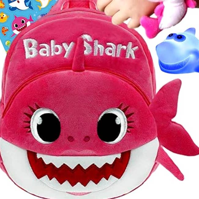 AnimeKuji - Wholesale Backpack - Kids - Baby Shark Toddler Mini Backpack Plush Toy Pink1