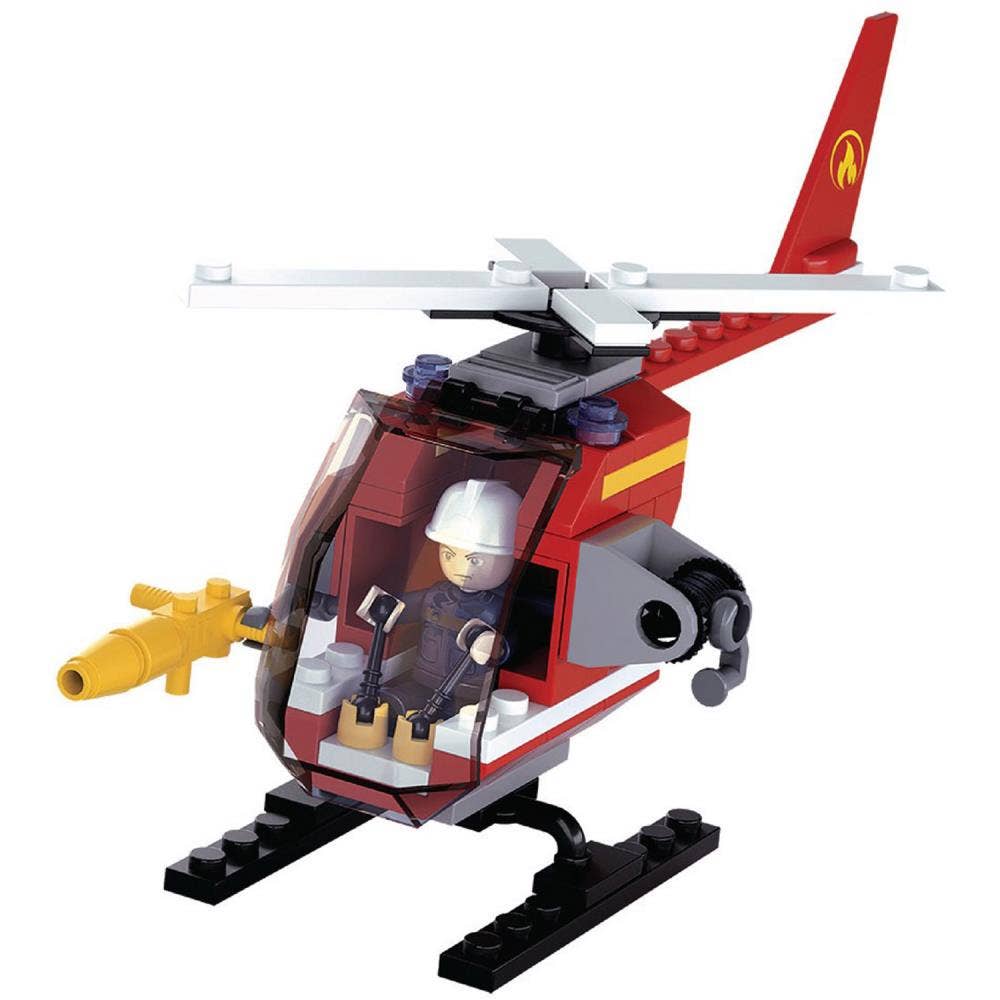 Dimple - Wholesale Building Set - Kids - Fire Helicopter Building Blocks 80 Pcs set Building Toy0
