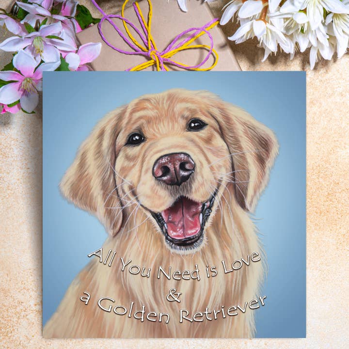 Dog Greeting Card - Golden Retriever - Quote for wholesale by Irisha's Card Art