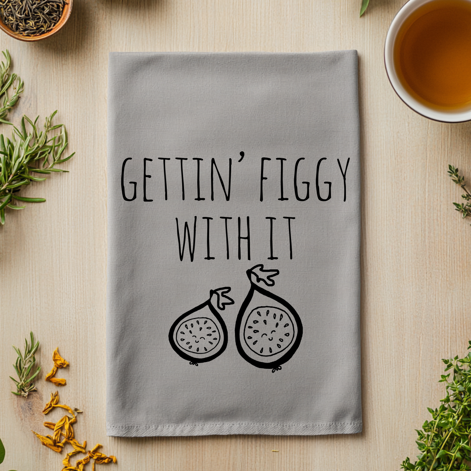 Moonlight Makers - Wholesale Tea Towel - Gettin' Figgy With It - Kitchen Towels 11