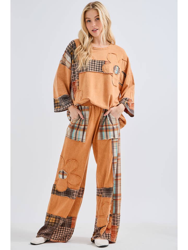 J.Her - Vente Pantalon – femme - Pantalon à carreaux délavé minéral Daisy HP673813