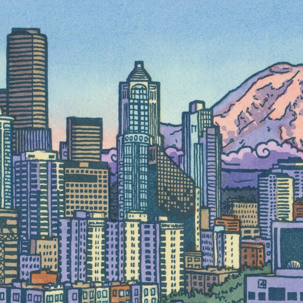 Anagram Press - Wholesale Art Print - Seattle Skyline giclée print1