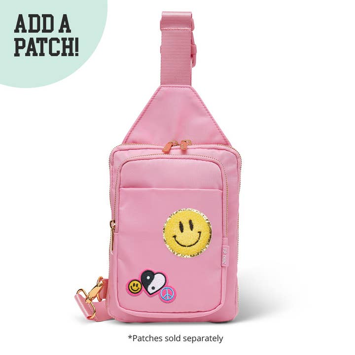 Top Trenz Inc - Wholesale Crossbody Bag - Kids - PINK & BLACK Nylon Crossbody Sling Bag Variety0