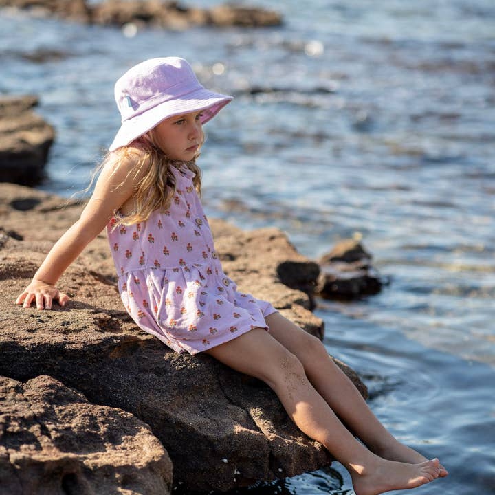 Acorn Kids - Wholesale Bucket hat – kids - Lavender Terry Towelling Bucket Hat6