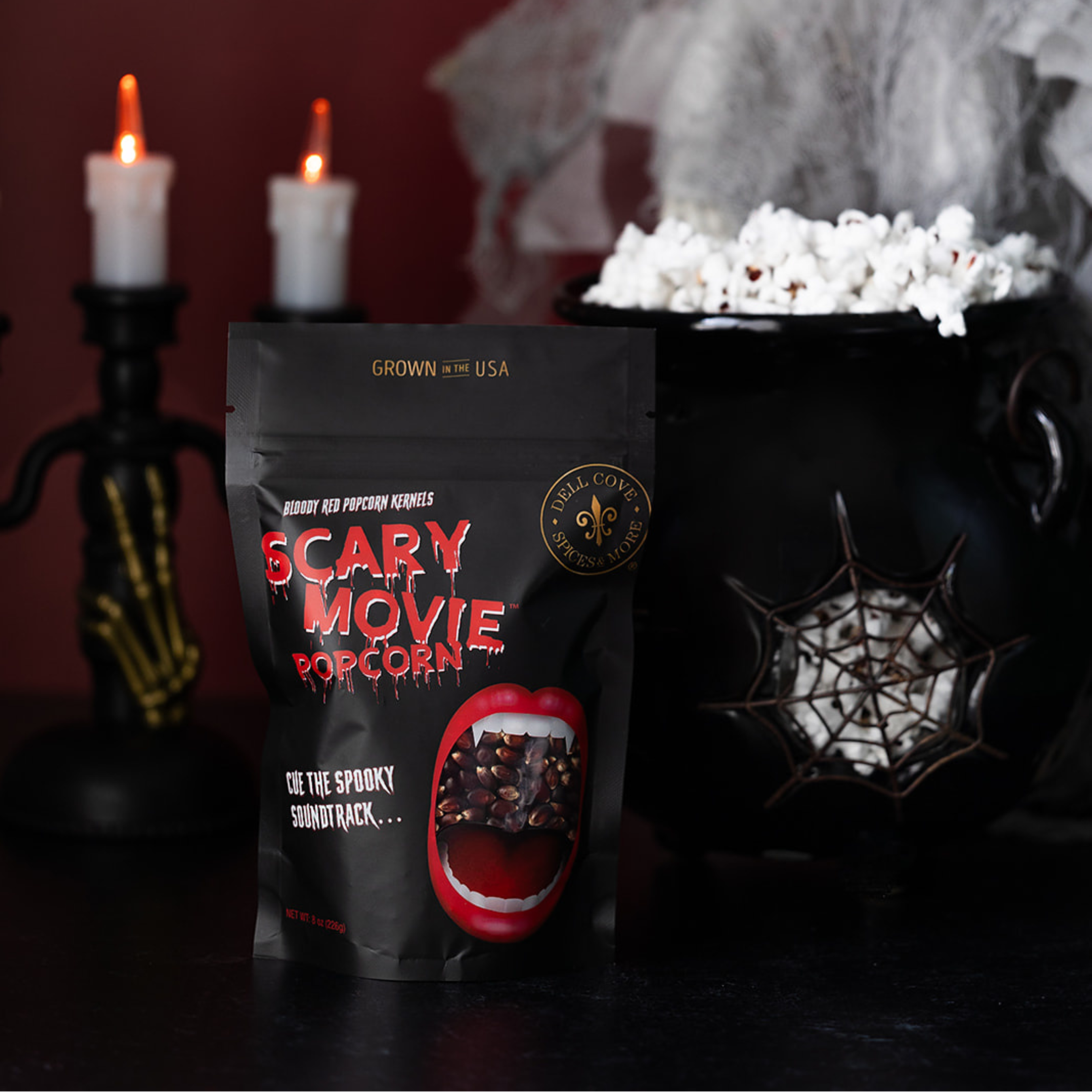 Dell Cove Spices & More Co. – Milho para pipocas por atacado – Milho para Pipoca Assustadora Bloody Red para Halloween4