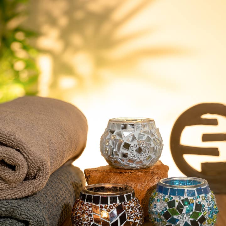 KAFTHAN - Wholesale Candle Holder - Tea Light Mosaic Candle Holders | Christmas Holiday Decor7