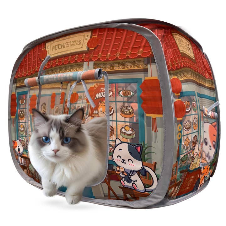 Capnip - Wholesale Pet Cave - Cat/Dog - Mochi's Dim Sum Palace Collapsible Cat House Tent by Capnip