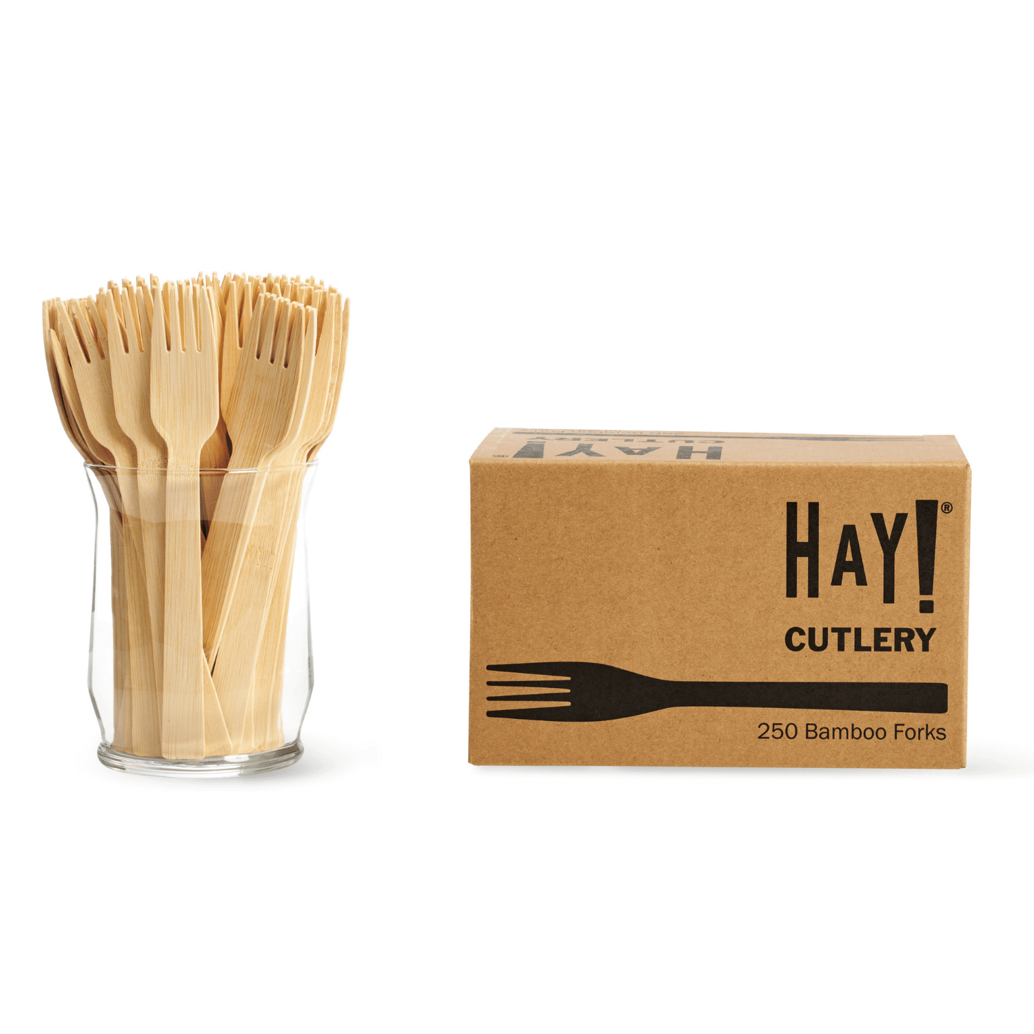Hay Straws - Wholesale Assorted Cutlery Set - Unwrapped Bamboo Cutlery - Full Case 1500 pce5