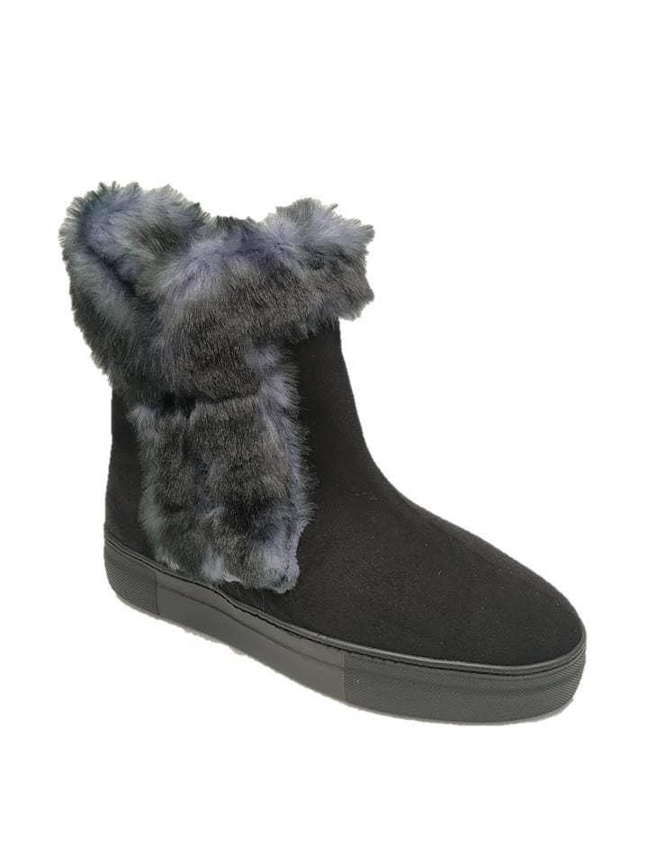 PÄLSSTÖVEL - SVART LÄDER - CONCHISA för wholesale av CONCHISA