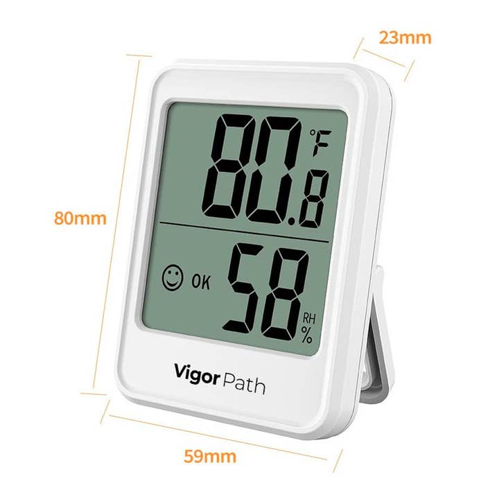 Vigor Path - Venta al por mayor Termómetro - Higrómetro Digital Termómetro Interior - Medidor de Humedad a Pilas AAA (Blanco)