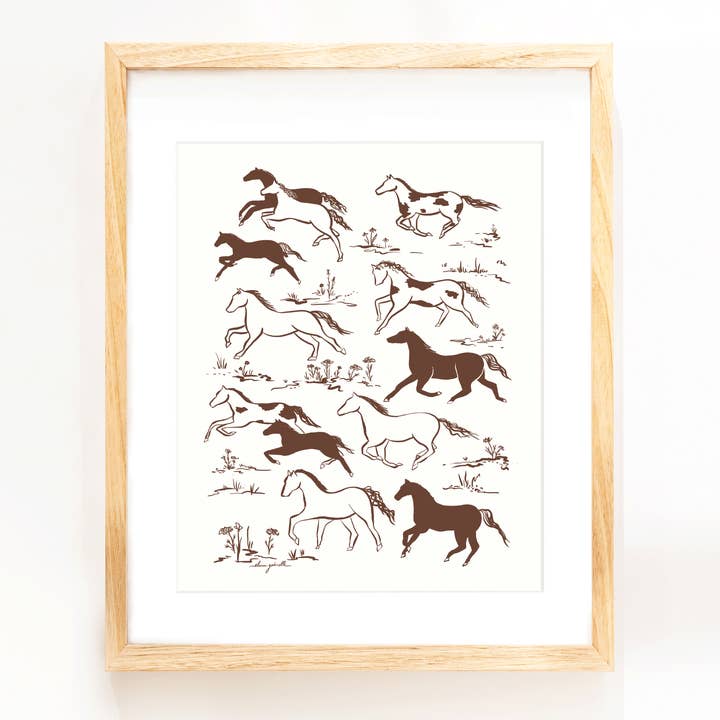 Wild Horses 8x10 Print - Western Year of the Horse Design for wholesale by Elana Gabrielle