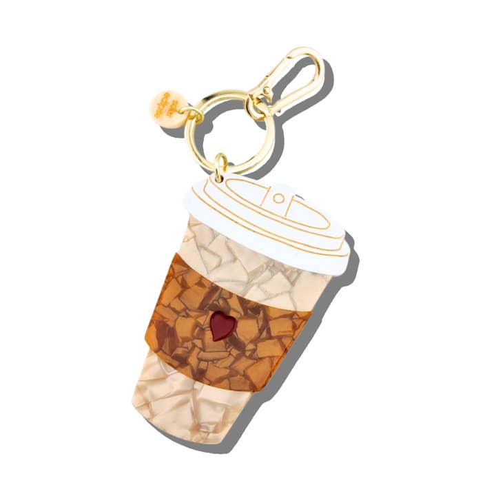 Solar Eclipse - Vente Porte-clés – femme - Porte-clés / breloque pour sac avec tasse de café peinte à la main | Écologique0