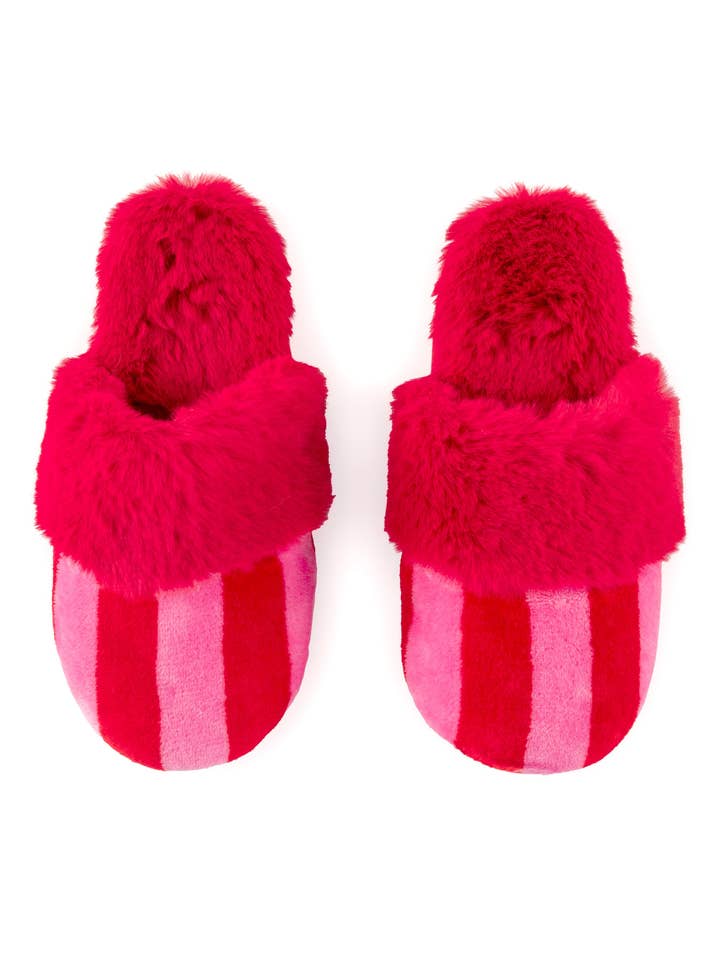 Shiraleah - Wholesale Slippers - Women's - FELICITY STRIPE SLIPPERS, RED0