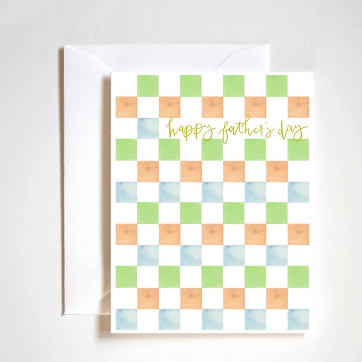 happy fathers day checker print card for wholesale by Stephanie Tara Stationery