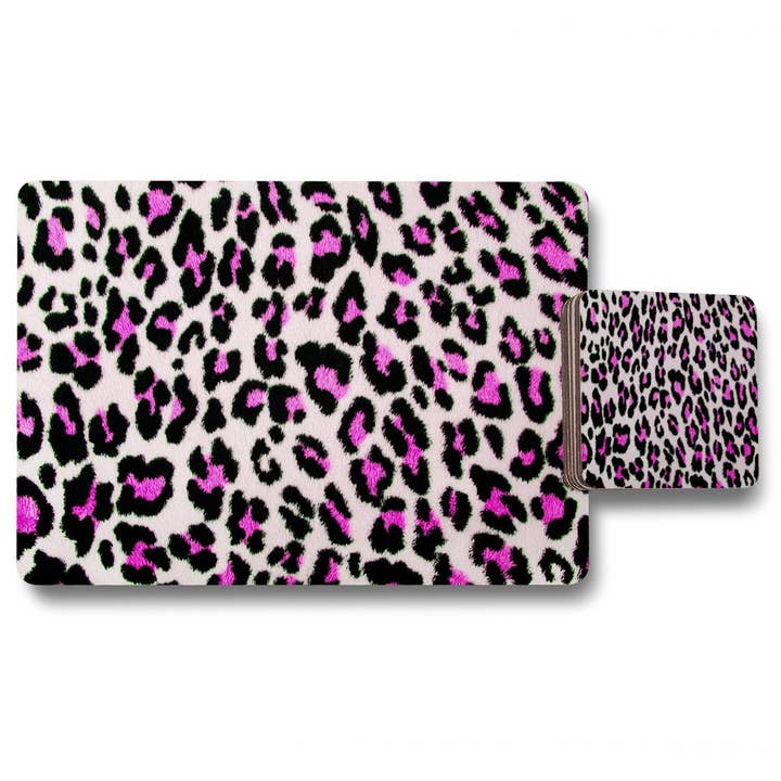 Leopardo Cor-de-Rosa Fofo (Conjunto de Base para Pratos e Porta-Copos) por atacado de Benjamin Tate Design