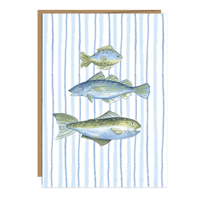 Jessica Frasz Studio - Wholesale Everyday Greeting Card - Three Fish greeting card