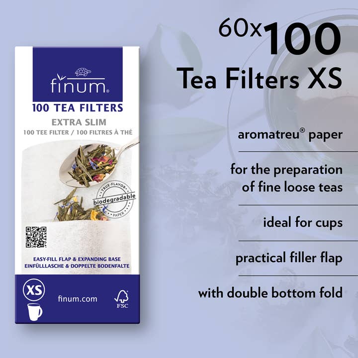 finum - Wholesale Tea Strainer/Infuser - 100 TEA FILTERS, size XS, biodegradable1