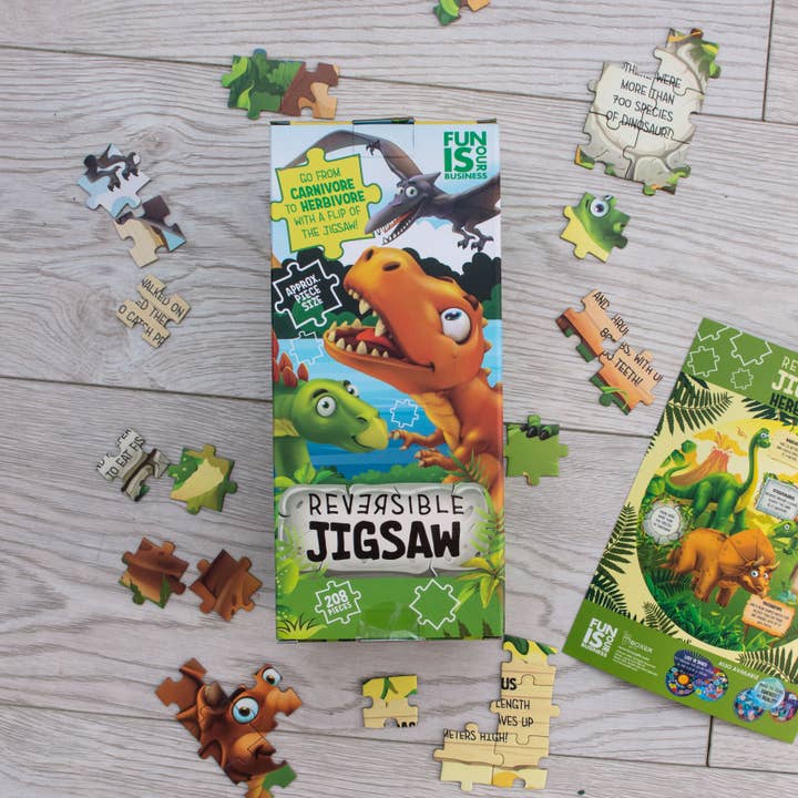 Dinosaur Reversible Puzzles - Dinosaur Gifts For Children for wholesale by Boxer Gifts