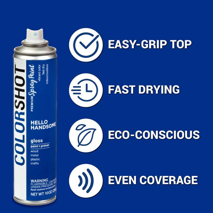 Ilovetocreate - Wholesale Paint Set - COLORSHOT Gloss Spray Paint Hello Handsome (Royal Blue) 10 oz.4