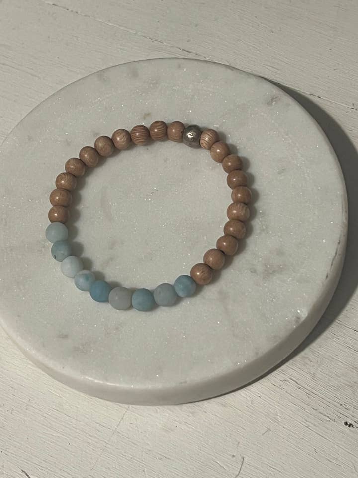 Diffusor-Armband aus mattem Amazonit und Palisander für den Großhandel von Inspiration Beads