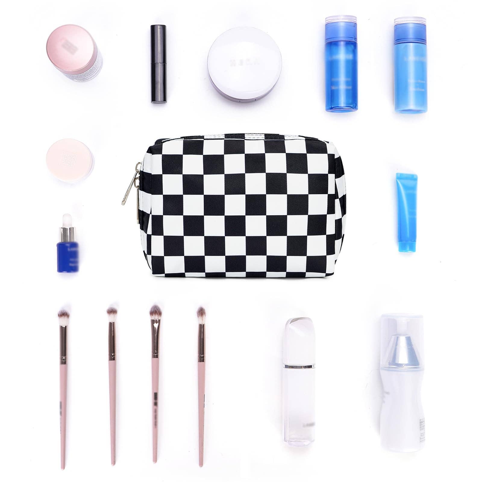 wandf - Wholesale Makeup/Cosmetic Bag - Checkered Makeup Bag Travel Cosmetic Bag Organizer Toiletry19