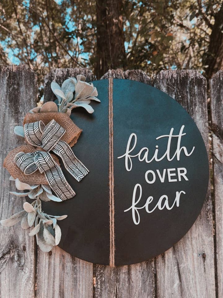 Faith Over Fear Door Hanger for wholesale by MaeLynn’s