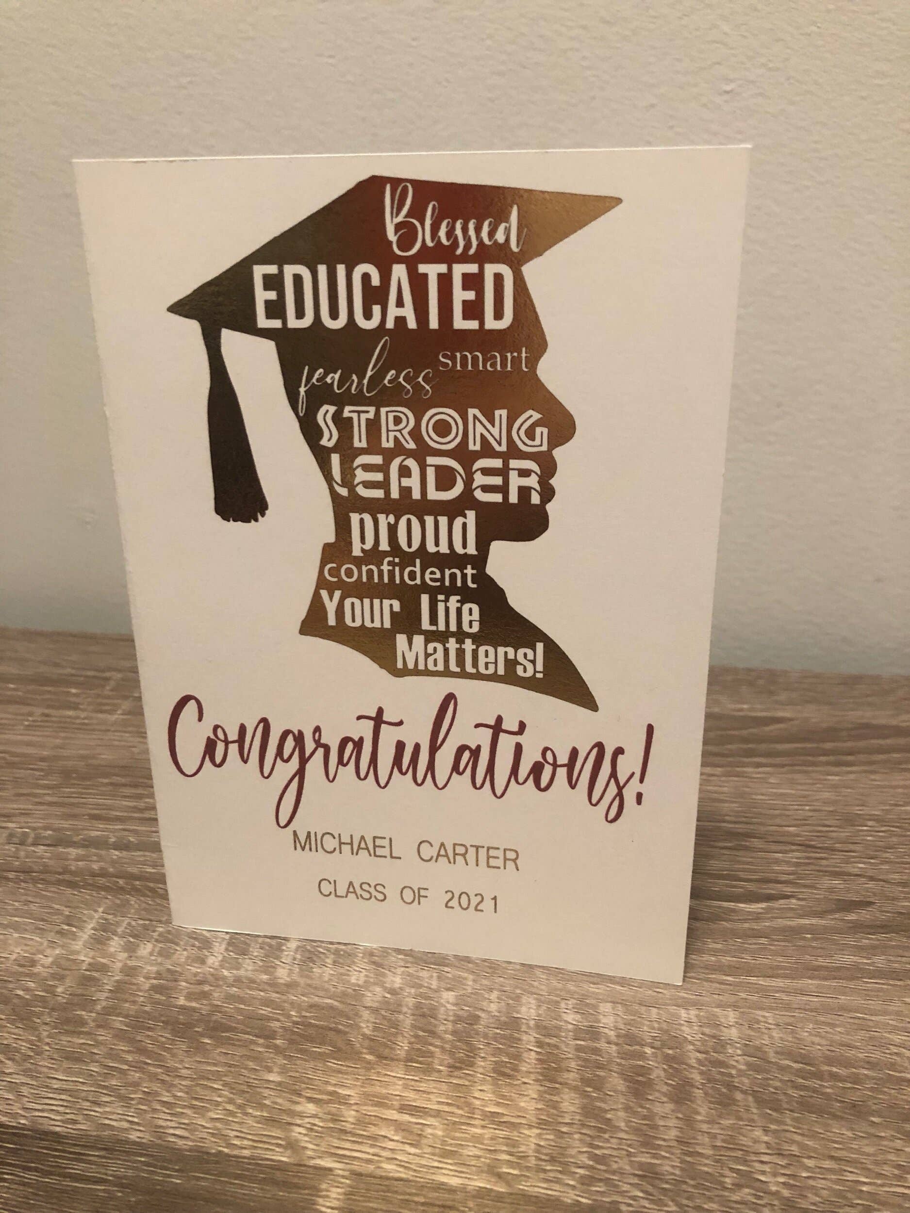 D. Johnson & Co Greetings - Wholesale Graduation Card - Graduate Silhouette Graduation Card3