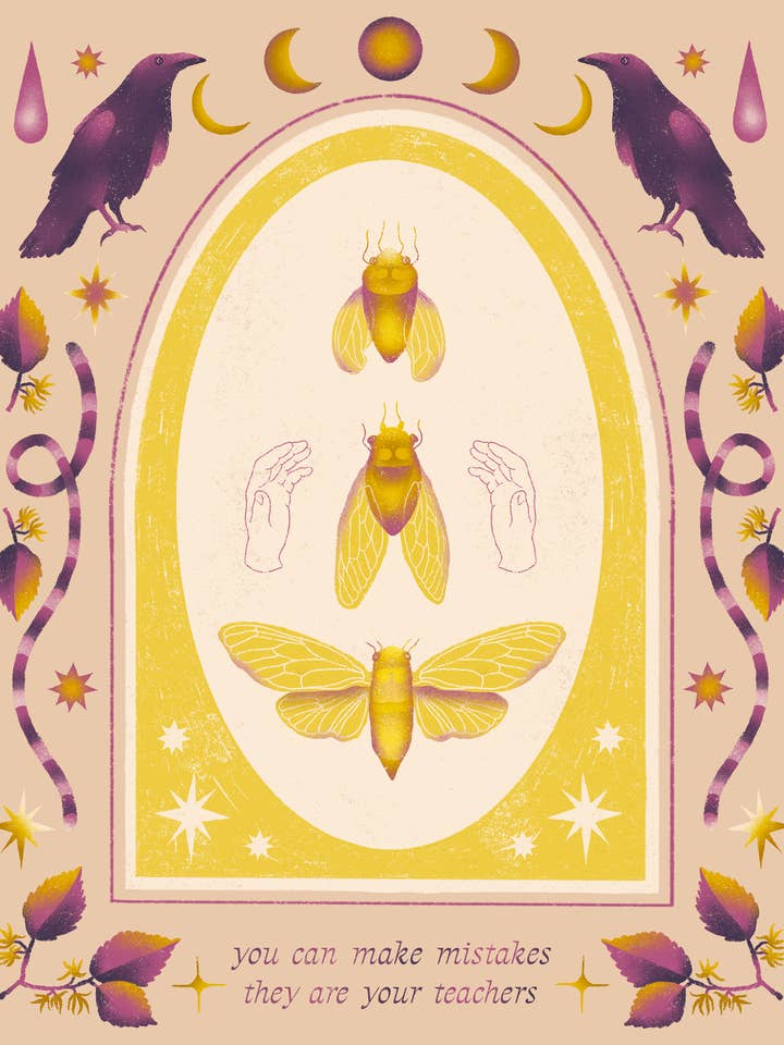 Affirmations de la nature #4 : tu peux faire des erreurs ; elles sont tes enseignantes. pour la vente par swan meadow